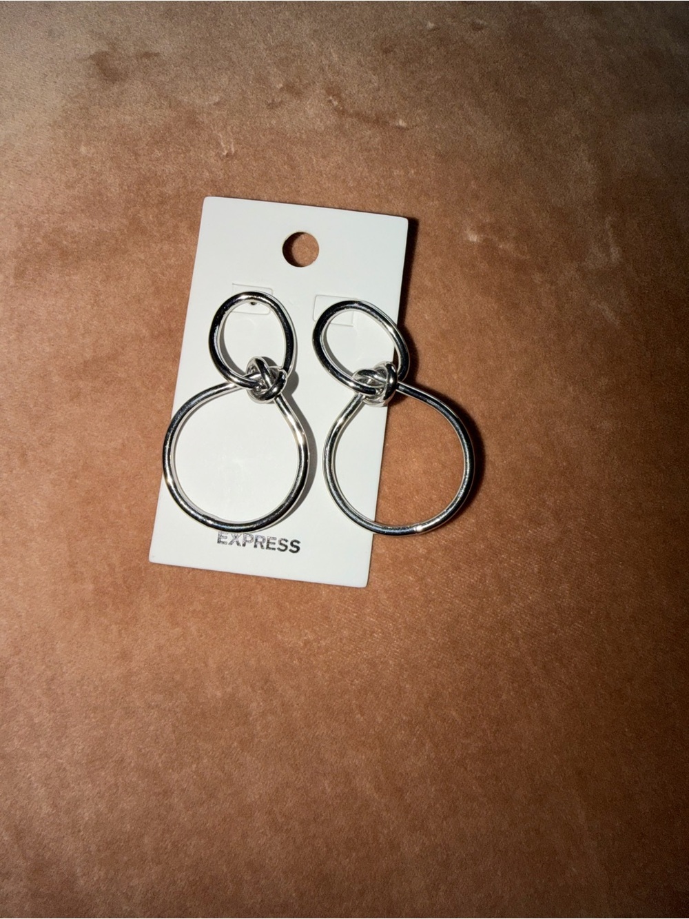 Express Shiny Silver Linked Hoop Earrings